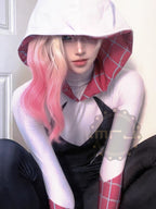 Super Hero Spider Gwen Cosplay Full Bodysuit Halloween Costume Zentai