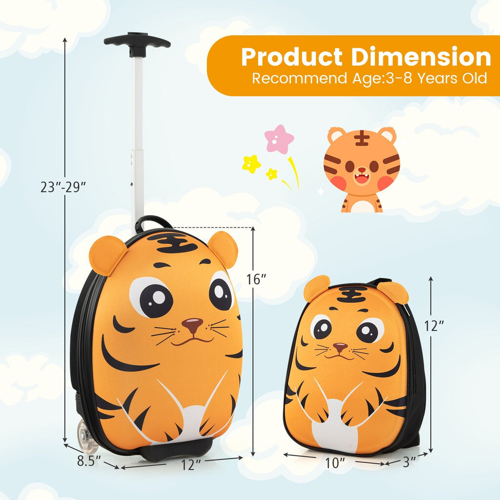 Lightweight and Portable Rolling Suitcase for Children-Pink