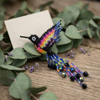 Black and Blue Beaded Humming Bird