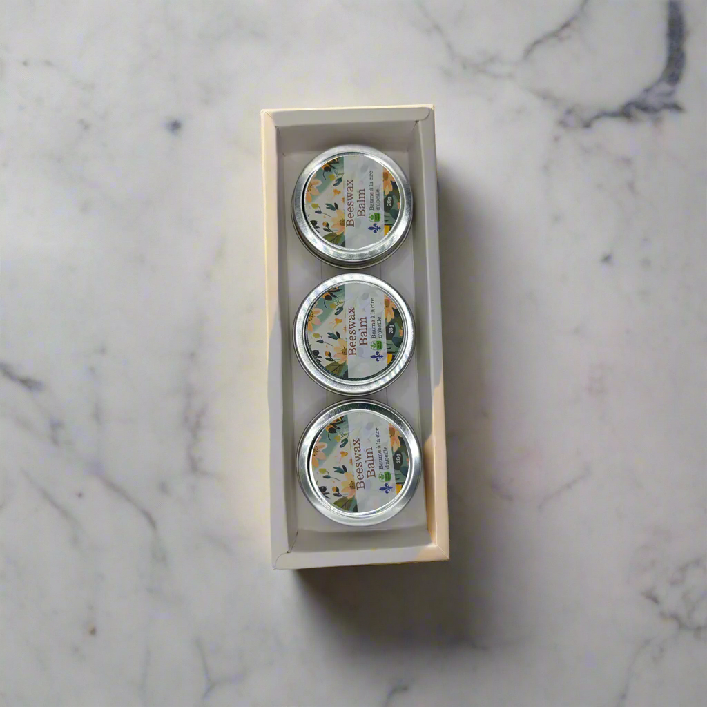 Trio de Baumes à la Cire d'Abeille – Lèvres & Peau | Mielbrut.com