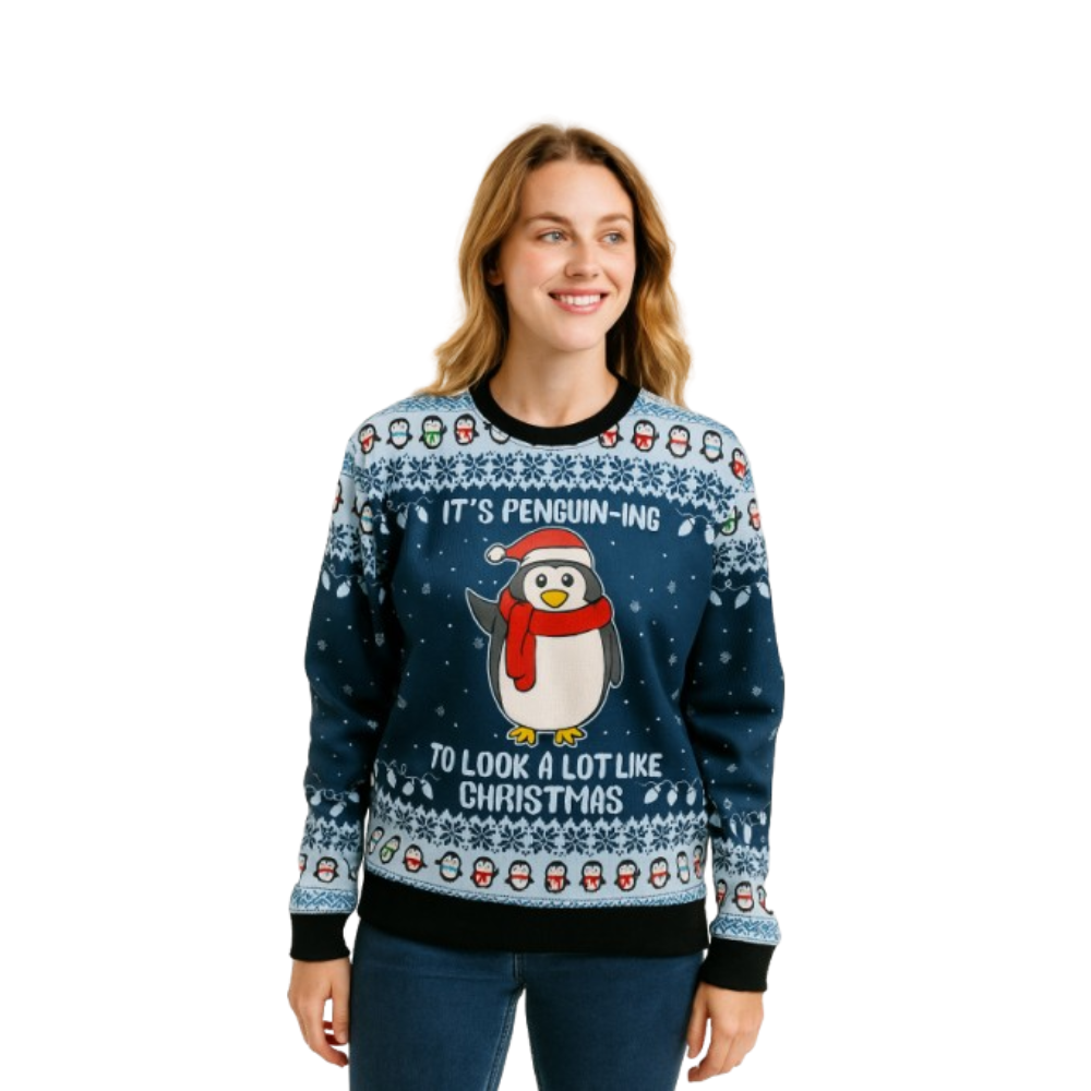 Couple - Cute Penguin Sweater with Pom Pom