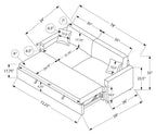 Sofa lit de 78" de Monarch - BREGO-31 - tissu beige pale (8224G31)