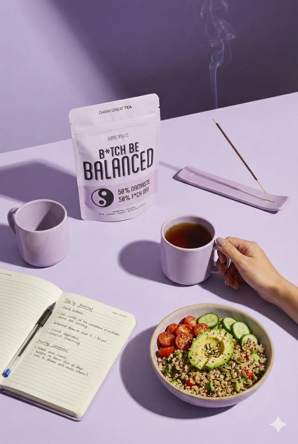 B*tch, Be Balanced – Thé Vert Équilibrant – Camomille, Menthe & Citronnelle – Improper Co