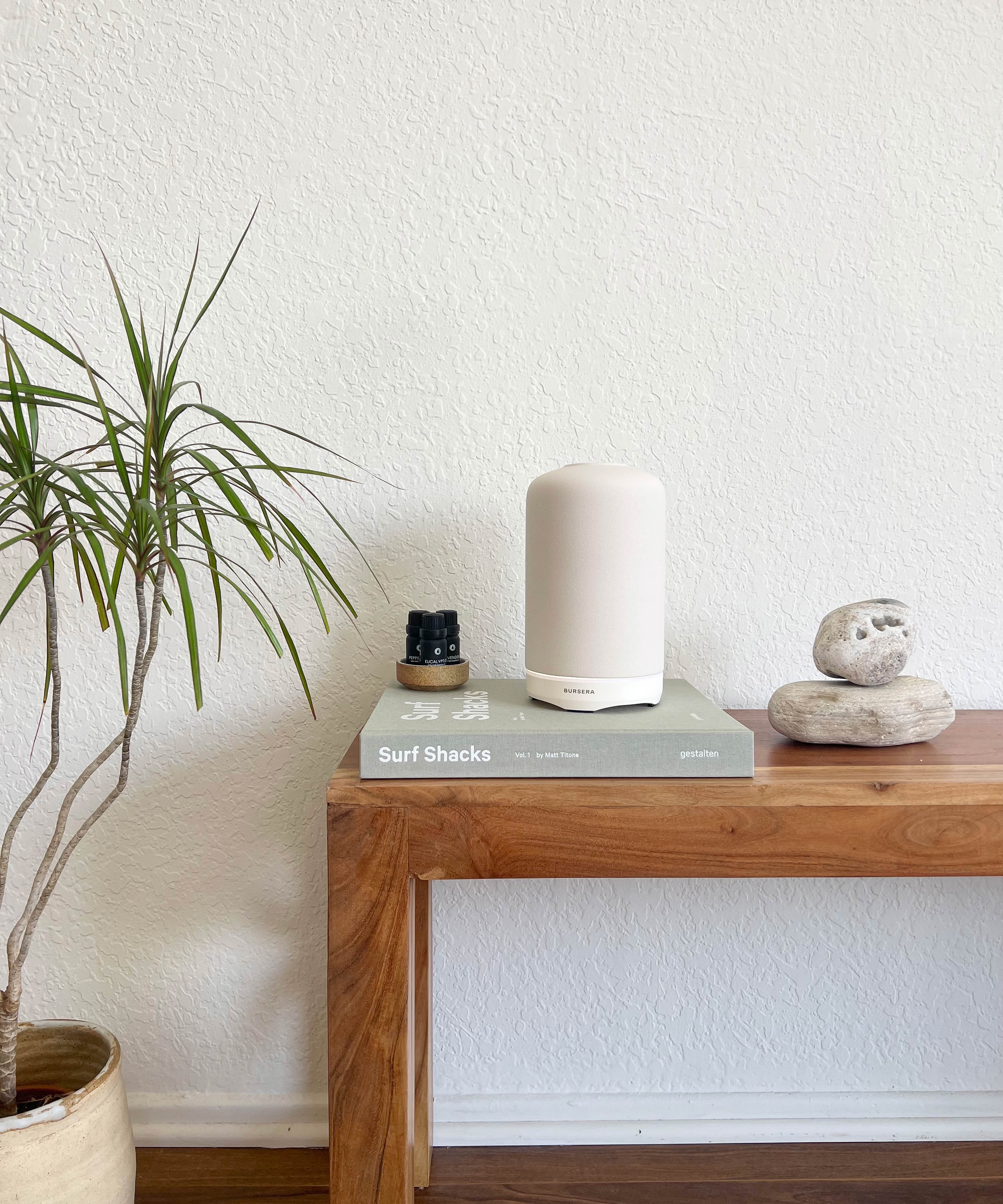 Diffuseur d'Huiles Essentielles – Céramique Blanche Matte – Bursera