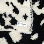 Black & Off-White Cow Print Lovey Baby Blanket