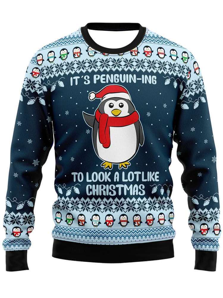 Couple - Cute Penguin Sweater with Pom Pom