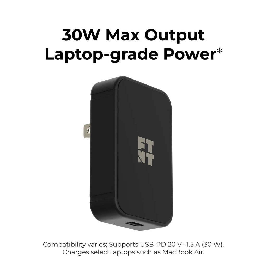 30W USB-C Compact Power Adapter (Soft-touch 1m/3ft USB-C Cable Included)