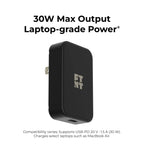 30W USB-C Compact Power Adapter (Soft-touch 1m/3ft USB-C Cable Included)