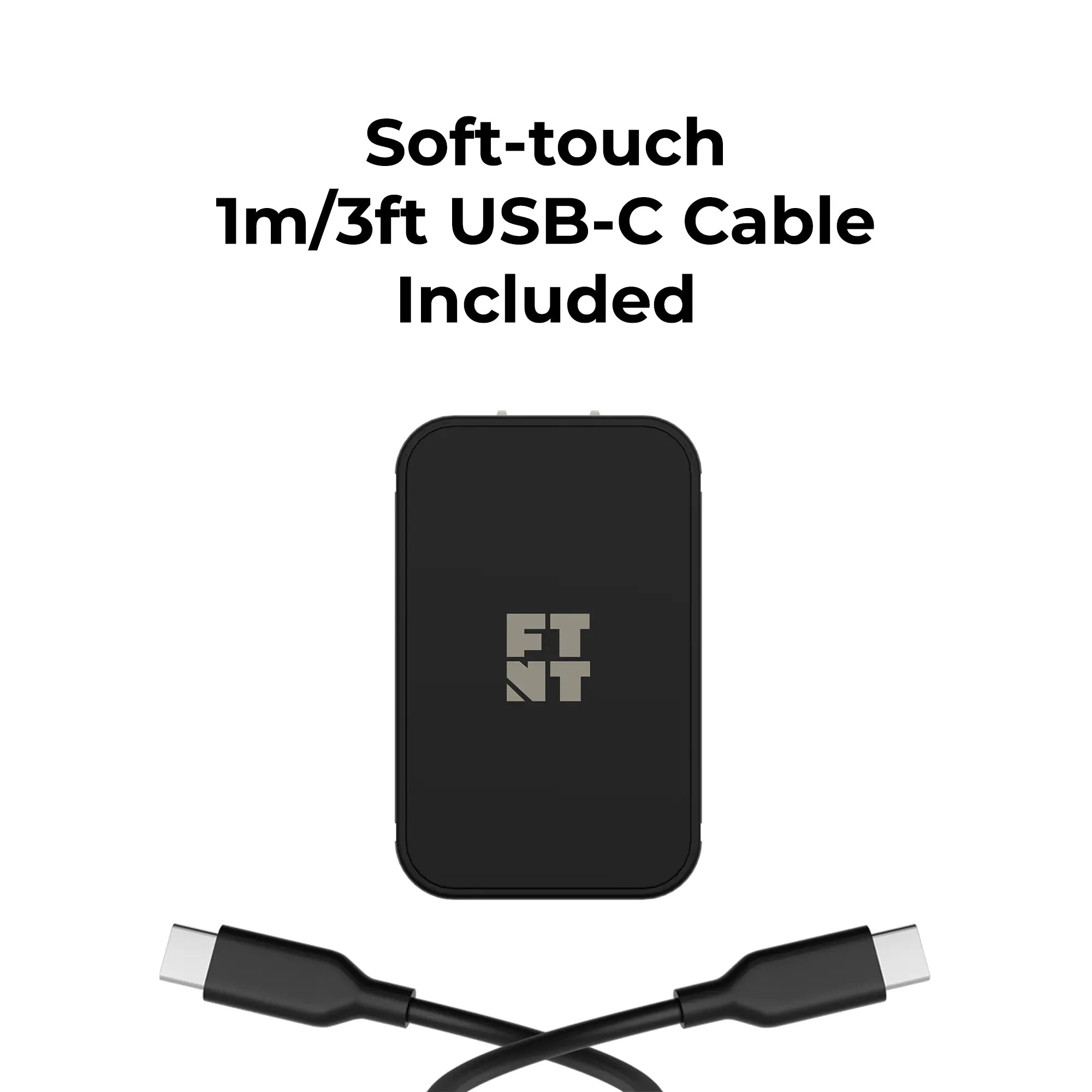 30W USB-C Compact Power Adapter (Soft-touch 1m/3ft USB-C Cable Included)