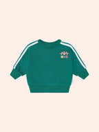Racer Stripe Sweatshirt | Emerald | Huxbaby