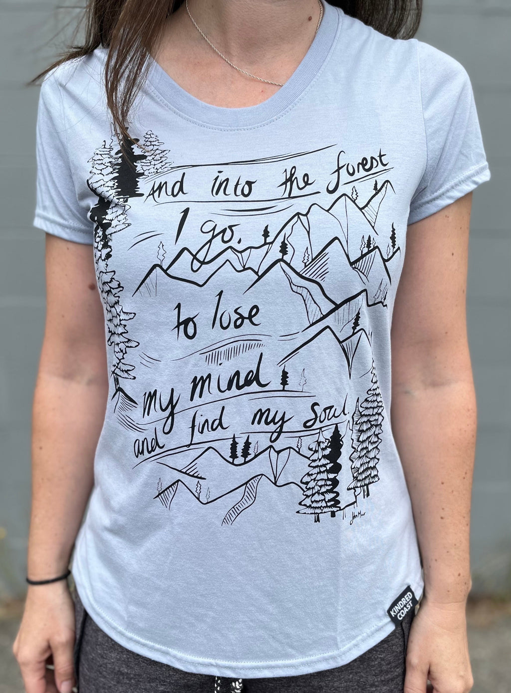 INTO THE FOREST - Womens Eco Tee - Steel