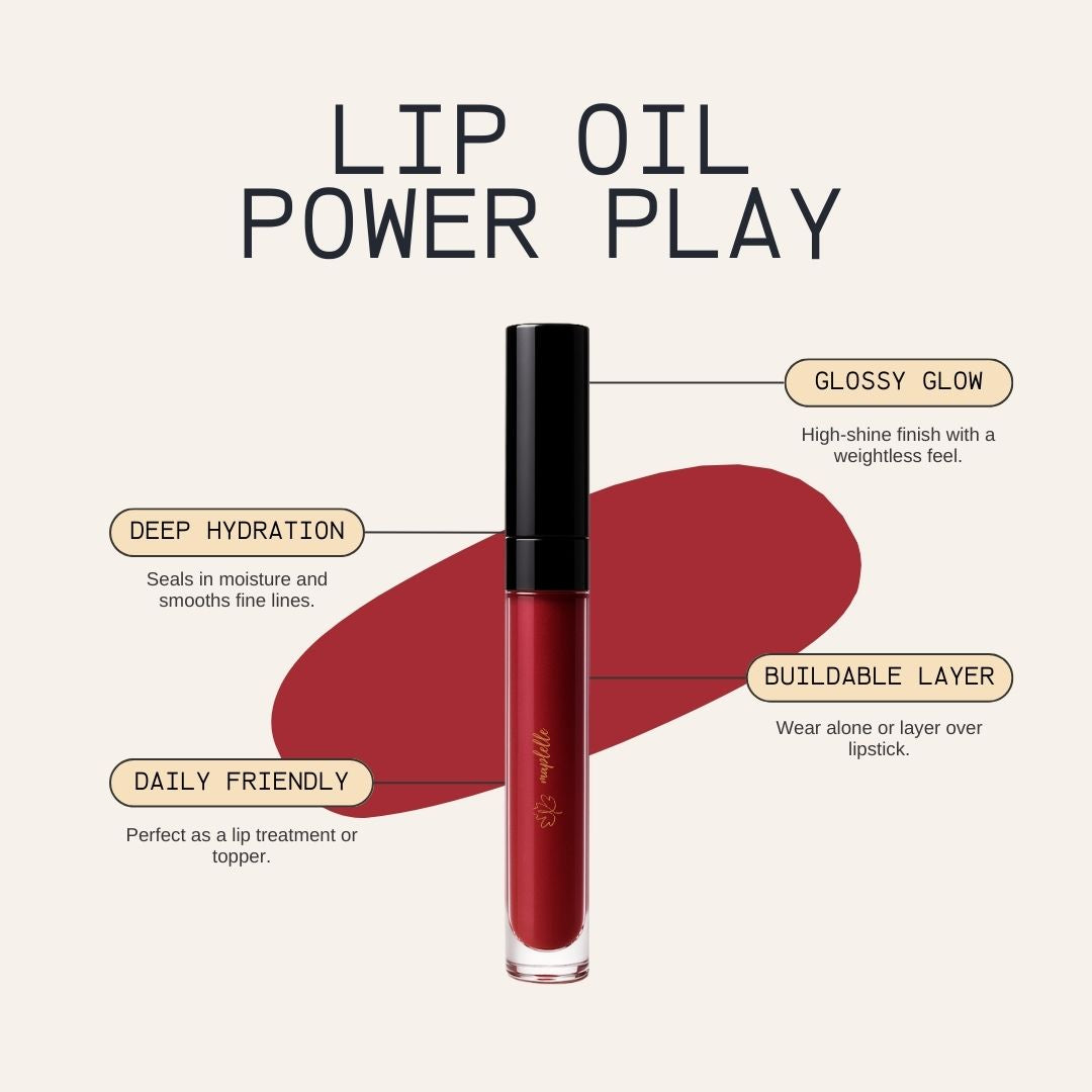 Huile à Lèvres Brillante & Nourrissante – Shimmer & Plumping – Vegan – Maplelle