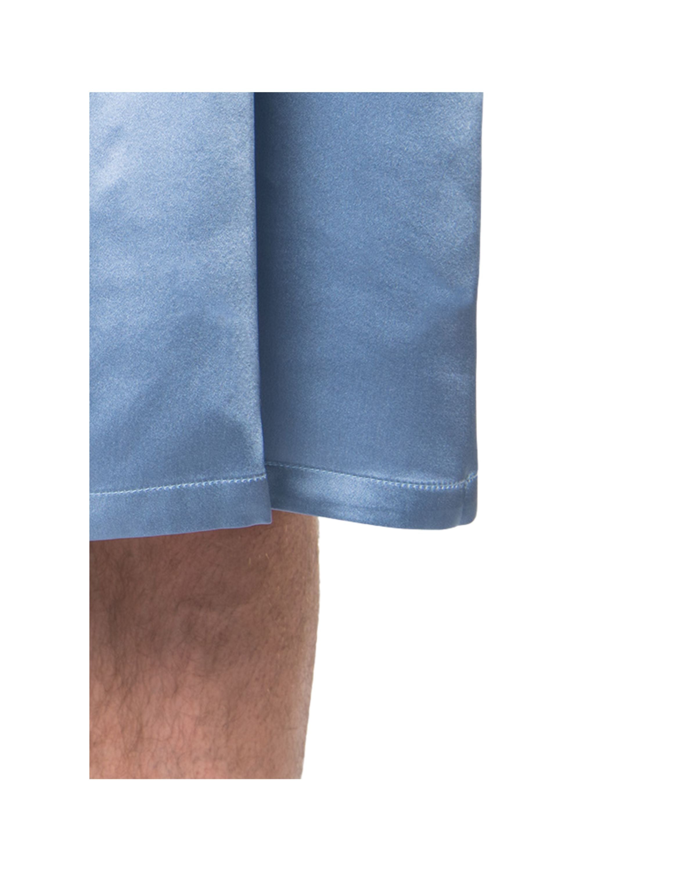 Peignoir en Soie Mulberry pour Homme – Bleu Crépuscule – Luxe & Confort – Forsters Finery