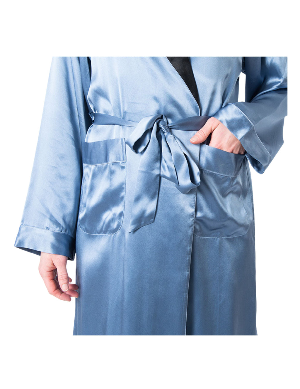 Peignoir en Soie Mulberry pour Homme – Bleu Crépuscule – Luxe & Confort – Forsters Finery