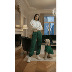 Chandail Vert Câblé pour Chien – Fait Main au Canada – Laine & Polyester – Puccissimé Pet Couture