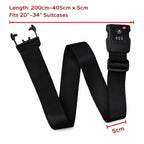 TSA-Approved Luggage Straps with Combination Lock – Adjustable Cross Suitcase Belt (20–34”) with Name Tag