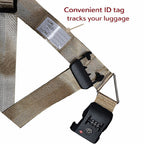 TSA-Approved Luggage Straps with Combination Lock – Adjustable Cross Suitcase Belt (20–34”) with Name Tag