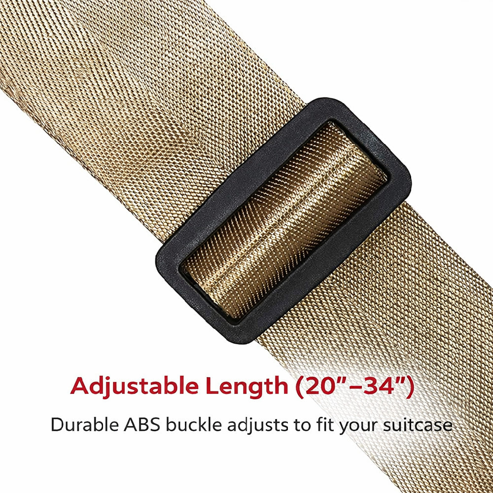 TSA-Approved Luggage Straps with Combination Lock – Adjustable Cross Suitcase Belt (20–34”) with Name Tag