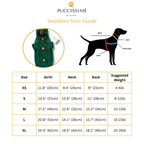 Chandail Vert Câblé pour Chien – Fait Main au Canada – Laine & Polyester – Puccissimé Pet Couture
