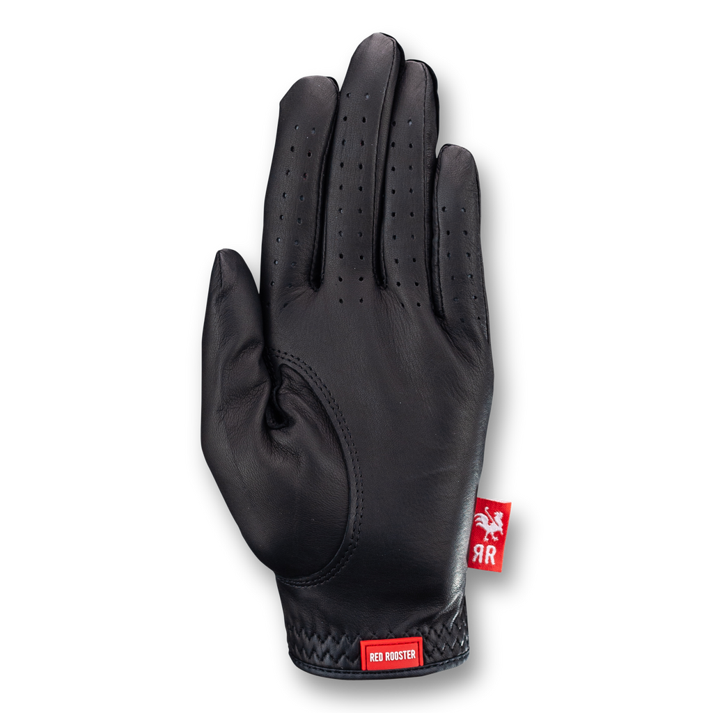 Gant de Golf Femme – The Saddle – Cuir Cabretta Noir Premium – Red Rooster Golf