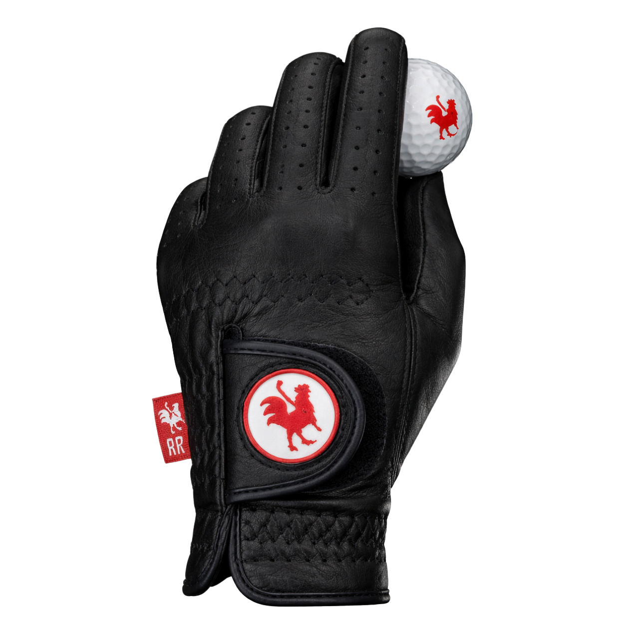 Gant de Golf Femme – The Saddle – Cuir Cabretta Noir Premium – Red Rooster Golf