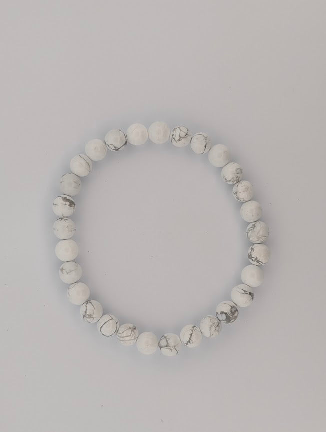Bracelet Howlite – Pierre Naturelle – Chip, 6mm & 8mm – Fait au Canada – Legacy Crystals