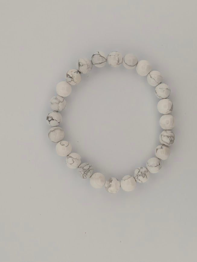 Bracelet Howlite – Pierre Naturelle – Chip, 6mm & 8mm – Fait au Canada – Legacy Crystals