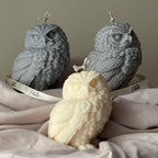 Bougie Hibou Sculptée – Cire de Soja Artisanale – Déco Automne – Estelle Studio