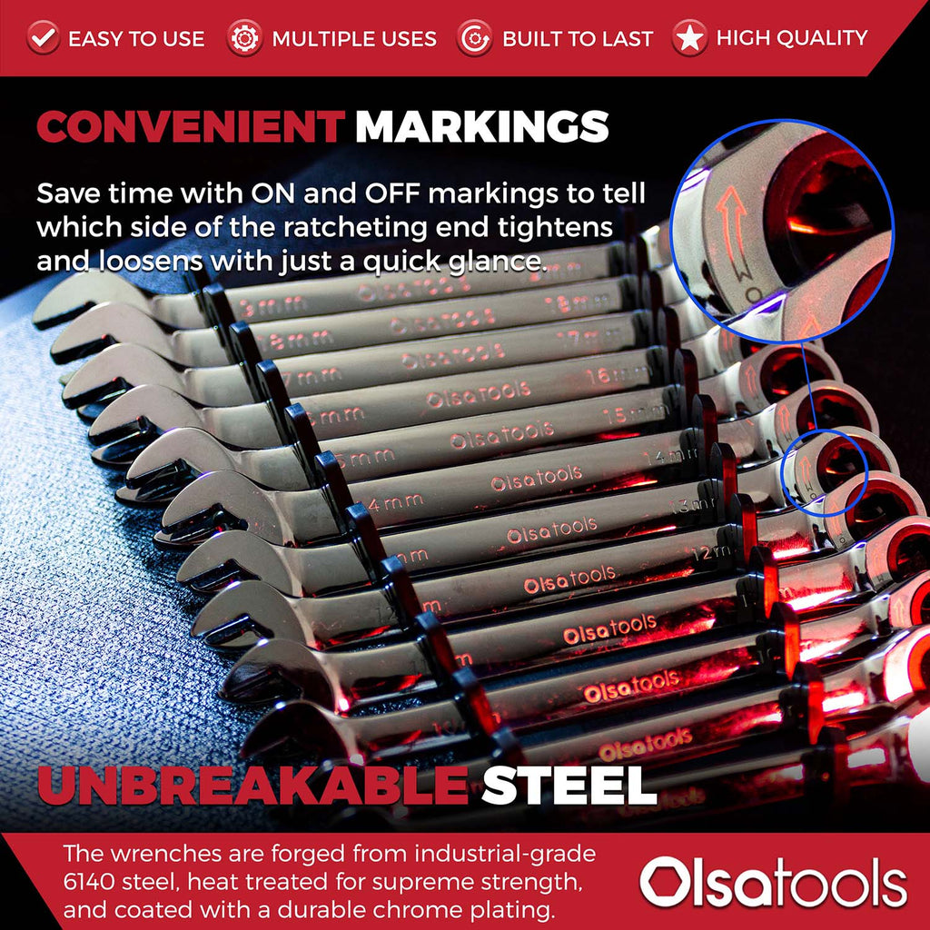 Ensemble de Clés à Cliquet 120 Dents – Olsa Tools Canada