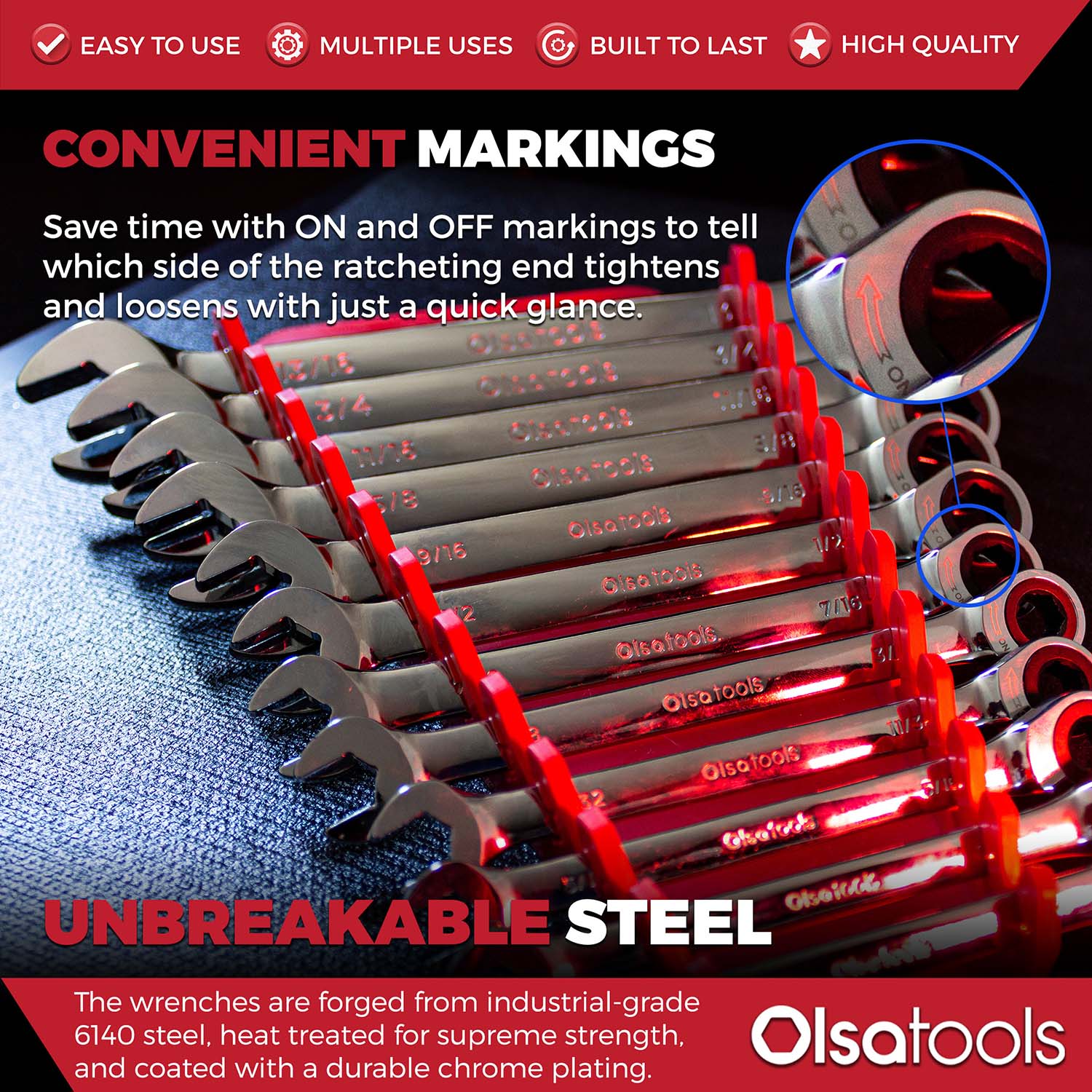 Ensemble de Clés à Cliquet 120 Dents – Olsa Tools Canada