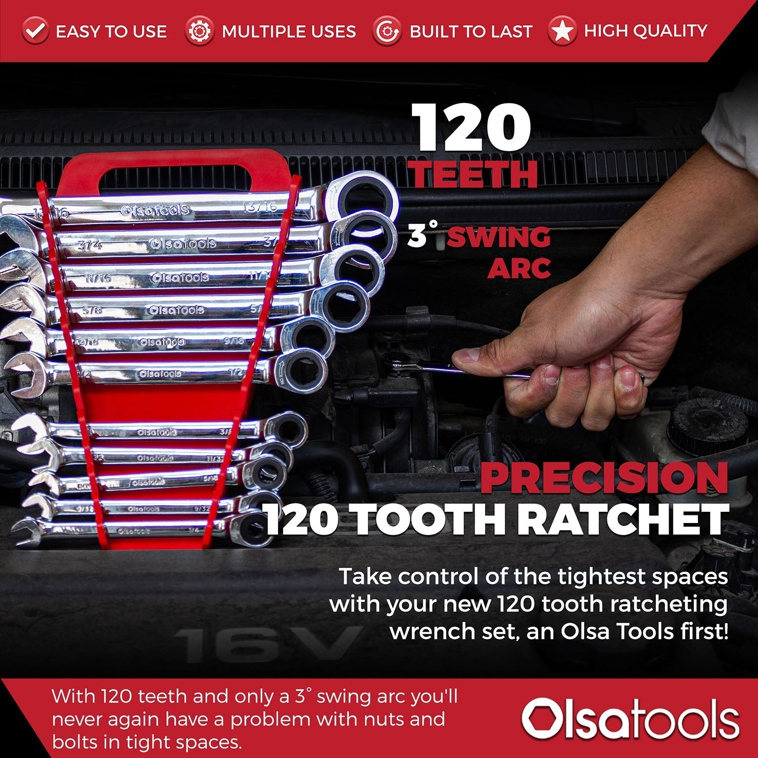 Ensemble de Clés à Cliquet 120 Dents – Olsa Tools Canada