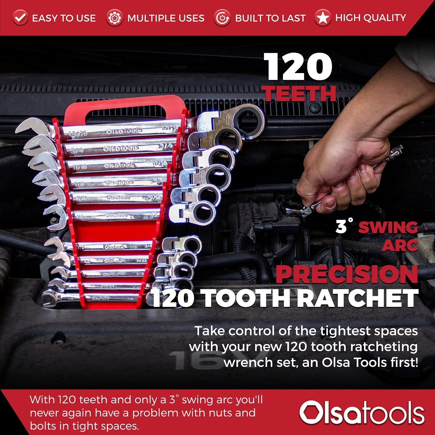 Ensemble de Clés à Cliquet 120 Dents – Olsa Tools Canada