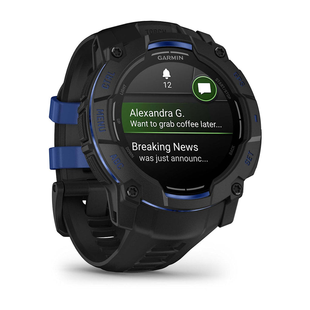 Garmin Instinct® 3 AMOLED (50 mm) - Rugged GPS Watch - Black/Bolt Blue
