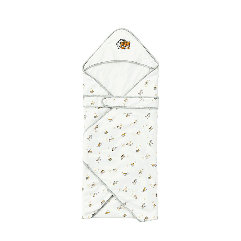 Lively Tiger Extra Warm Cotton Baby White Swaddle Wrap
