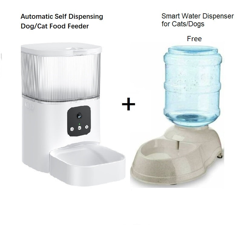 Distributeur Automatique de Nourriture Chat & Chien avec Caméra HD – Abreuvoir Inclus – Mogozone