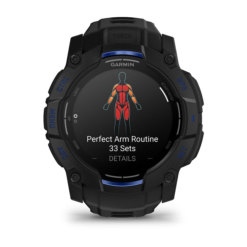 Garmin Instinct® 3 AMOLED (50 mm) - Rugged GPS Watch - Black/Bolt Blue
