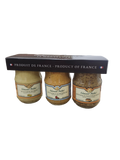 Edmond fallot- Moutarde de dijon TRIO (3×100ml) (provencale, traditionnelle, au pain d'épices)