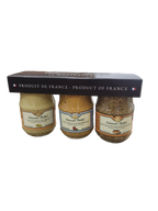 Edmond fallot- Moutarde de dijon TRIO (3×100ml) (provencale, traditionnelle, au pain d'épices)
