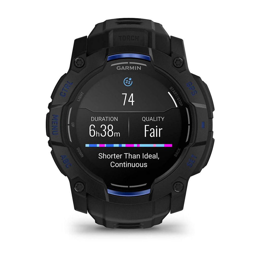 Garmin Instinct® 3 AMOLED (50 mm) - Rugged GPS Watch - Black/Bolt Blue