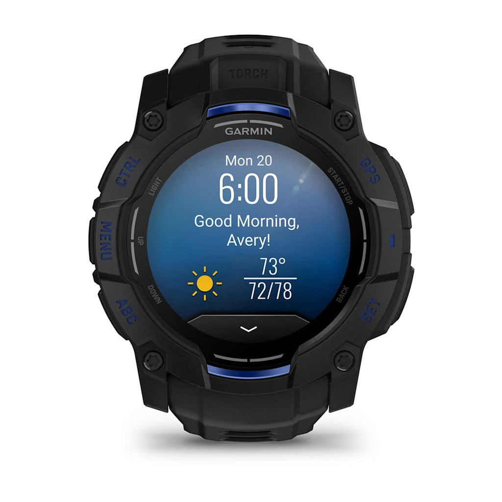Garmin Instinct® 3 AMOLED (50 mm) - Rugged GPS Watch - Black/Bolt Blue