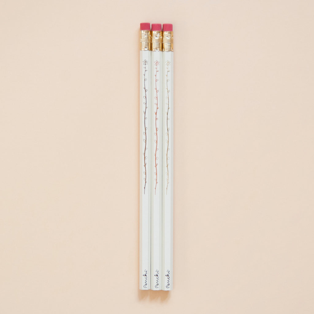 Ensemble Crayons Fantaisie Bloom – Fleurs Feuilles Dorées – Fabriqué au Canada – Penchi