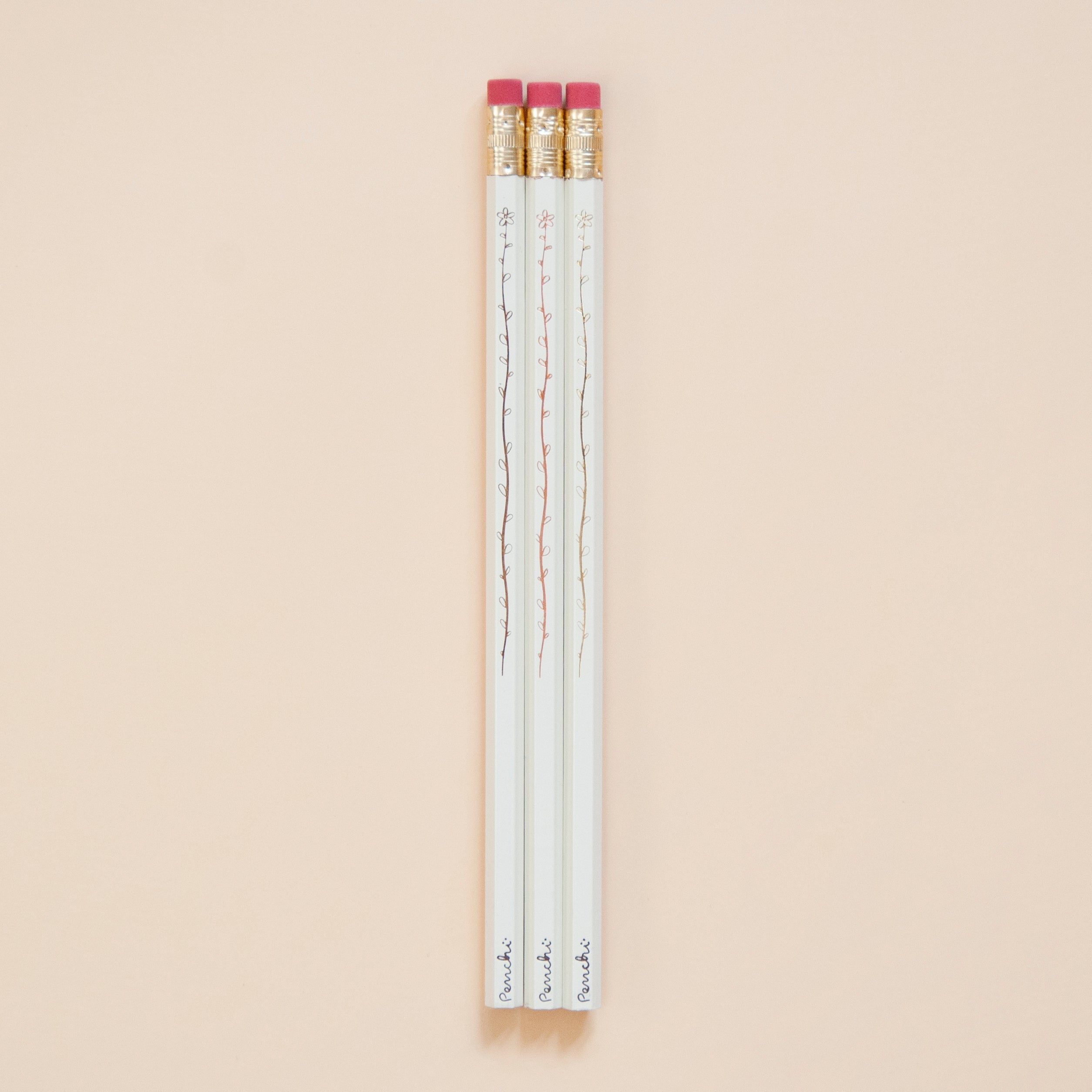 Ensemble Crayons Fantaisie Bloom – Fleurs Feuilles Dorées – Fabriqué au Canada – Penchi
